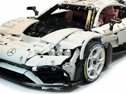 Mercedes-AMG ONE White Pink Custom Edition 1:8 Finished Building Block Car Approx. 3200 PCS