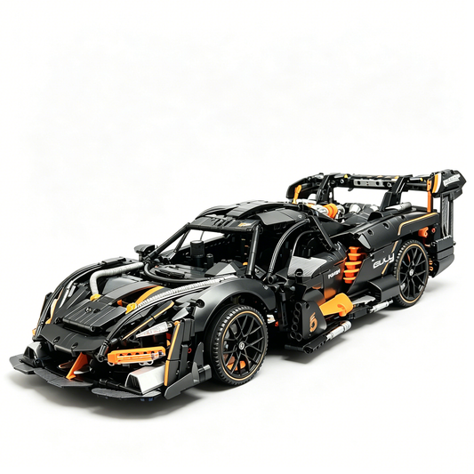 Windsor Gear McLaren Senna Black-Orange “Black Warrior” Custom Edition 1:8 Finished Building Block Car 3290PCS