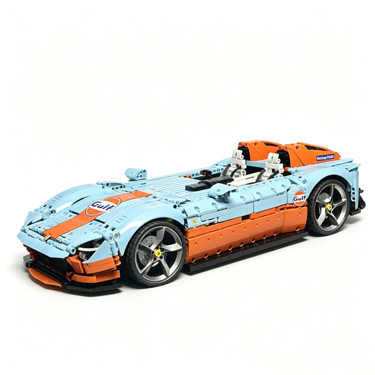 Windsor Gear Ferrari Monza SP2 Classic Gulf Livery 1:8 Finished Building Block Car 3280PCS