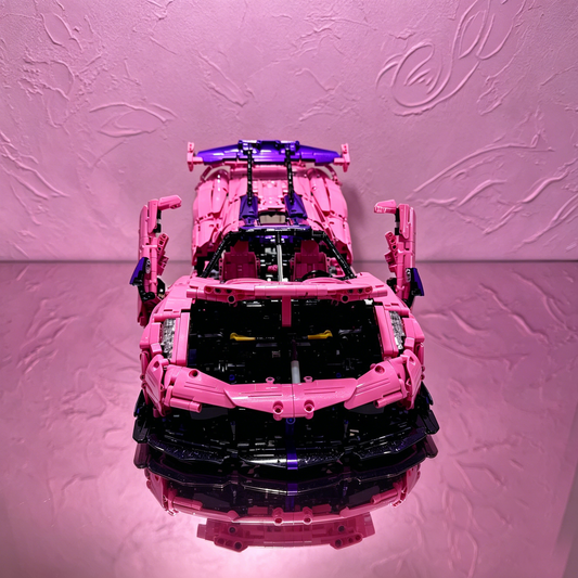 Windsor Gear Porsche 911 GT3 RS Pink Purple Gradient 3320PCS Finished Building Blocks