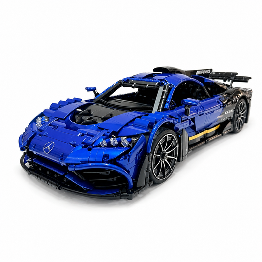 Windsor Gear Mercedes-AMG ONE 1:8 Finished Building Block Car 3290PCS Royal Blue Black