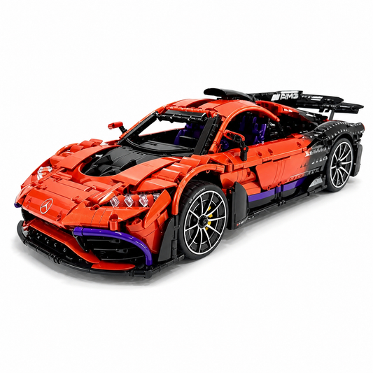 Windsor Gear Mercedes-AMG ONE 1:8 Finished Building Block Car 3290PCS Sunset Red Purple