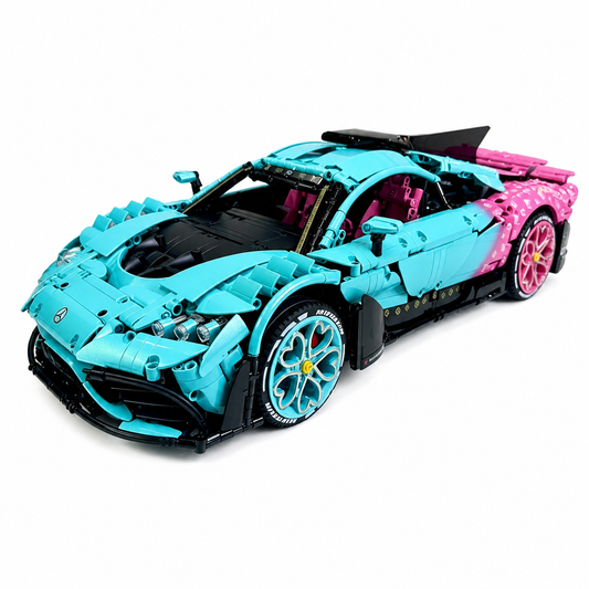 Windsor Gear Mercedes-AMG ONE 1:8 Finished Building Block Car 3290PCS Tiffany Blue To Pink