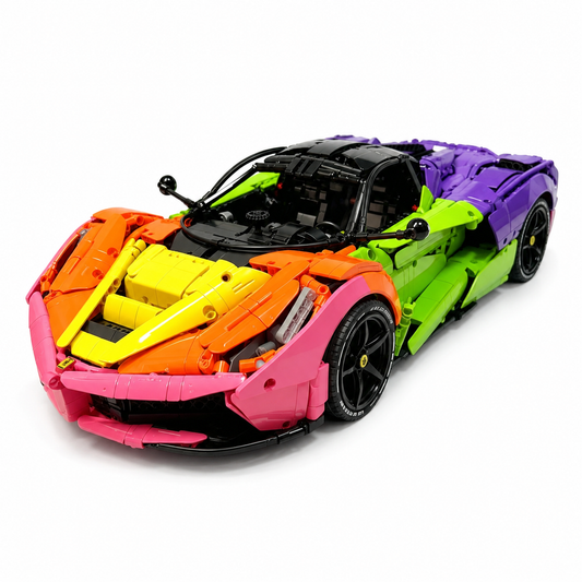 Ferrari SF90 Stradale Rainbow Gradient Custom Livery 3300PCS Finished Building Blocks