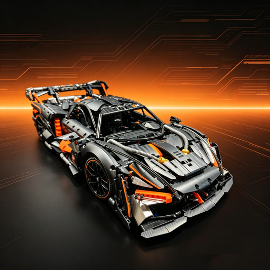 Windsor Gear McLaren Senna Black-Orange “Black Warrior” Custom Edition 1:8 Finished Building Block Car 3290PCS