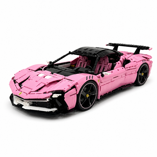 Windsor Gear Ferrari SF90 Stradale Cherry Blossom Pink 3370PCS Finished Building Blocks