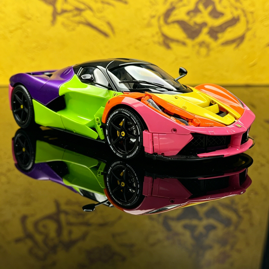 Ferrari SF90 Stradale Rainbow Gradient Custom Livery 3300PCS Finished Building Blocks