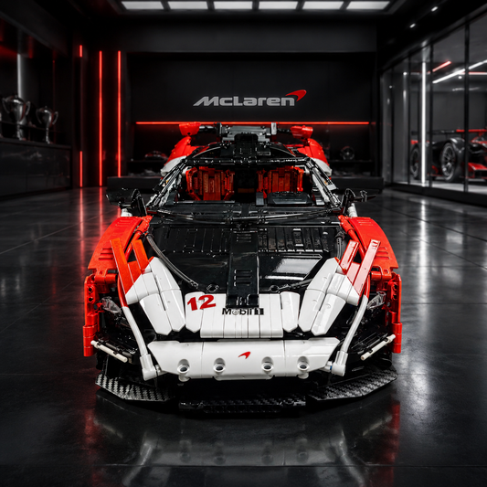 McLaren Senna Red White Livery 1:8 Scale Technical Building Blocks Sports Car Model