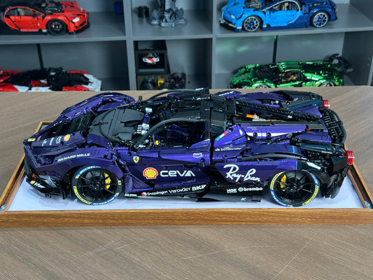 Windsor Gear Purple Ferrari FXX-K Building Blocks 1:8 Metallic | 3300+PCS Adult Technic Race Car Model Kit, Display Collectible Gift